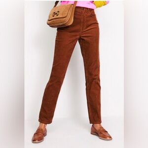 Boden 5 Pocket Cord Slim Pants Size 14R in Autumn Brown